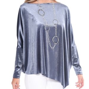 Asymmetrical Velvet Dip Top